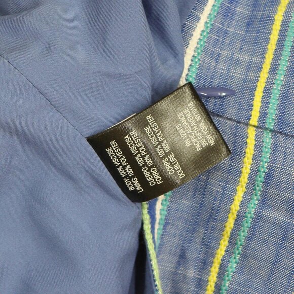 Tahari ASL Womens Striped Cropped Jumpsuit TLMU9WR515 12 Ivory Blue - Picture 4 of 7